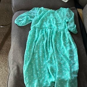 Girls mint polka dot dress